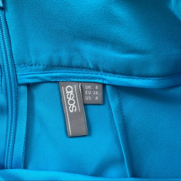 Teal Blue Mini Skirt with Belt - Picture 3 of 4